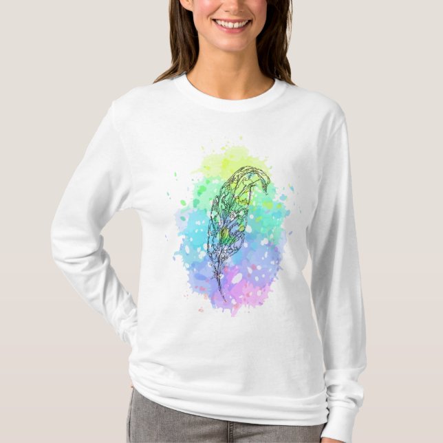 T-shirt en plumes (Devant)