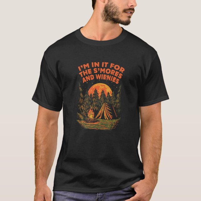 T-shirt En pour Smores et Wienies Aliments Camping Aliment (Devant)