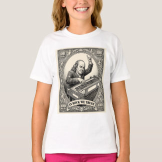 T-shirt En Rock We Trust 100 Roches Claviériste Franklin