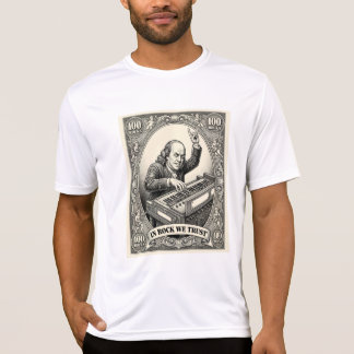 T-shirt En Rock We Trust 100 Roches Claviériste Franklin