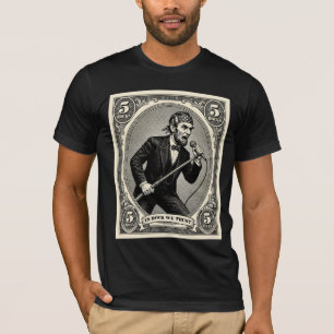 T-shirt En Rock We Trust 5 Rochers Lincoln Chanteur