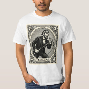 T-shirt En Rock We Trust 5 Roches Lincoln Chanteur