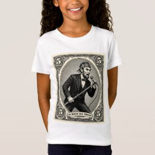 T-Shirt En Rock We Trust 5 Roches Lincoln Chanteur