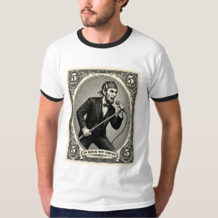 T-shirt En Rock We Trust 5 Roches Lincoln Chanteur