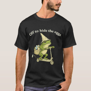 T-shirt En route pour cacher les œufs Funny Frog Scooter J