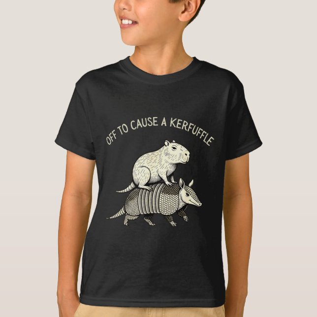 T-shirt En route pour causer une agitation drôle capybara  (Devant)