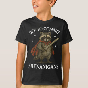 T-shirt En route pour faire des bêtises raton laveur