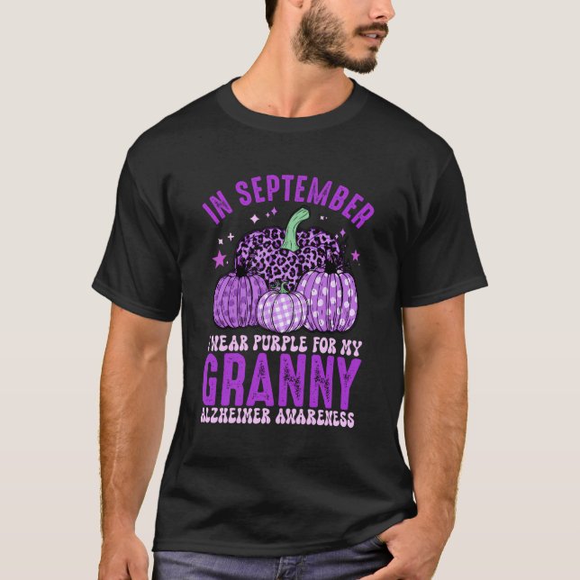 T-shirt En Septembre Je Porte Violet Ma Granny Alzheimer A (Devant)