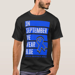 T-shirt En Septembre Nous Portons Bleu, Alopecia Sensibili