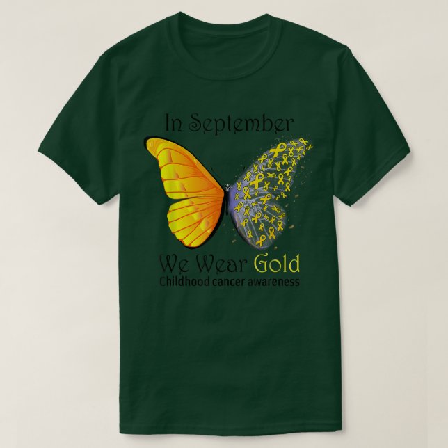 T-shirt En Septembre, Nous Portons Gold Childhood Cancer A (Design devant)