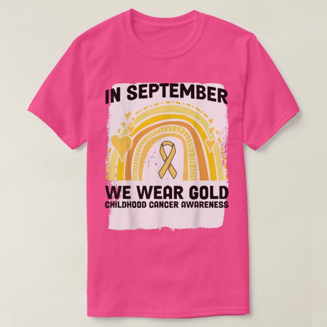 T-shirt En Septembre, Nous Portons Gold Childhood Cancer A (Design devant)