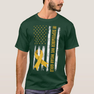 T-shirt En Septembre, Nous Portons Gold Childhood Cancer A
