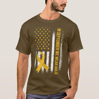 T-shirt En Septembre, Nous Portons Gold Childhood Cancer A
