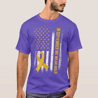 T-shirt En Septembre, Nous Portons Gold Childhood Cancer A