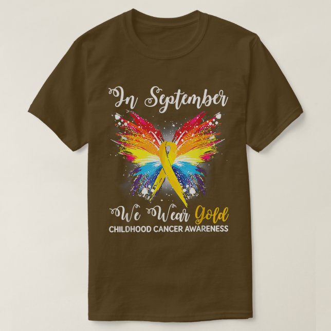 T-shirt En Septembre, Nous Portons Gold Childhood Cancer A (Design devant)