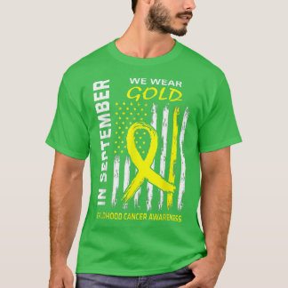 T-shirt En Septembre Nous Portons Gold Childhood Cancer se