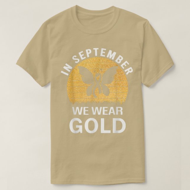 T-shirt En Septembre Nous Portons Gold Children Cacner Awa (Design devant)
