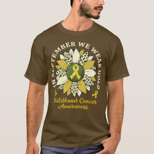 T-shirt En Septembre Nous Portons Gold Sunflower Canc Enfa