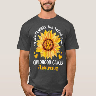 T-shirt En Septembre Nous Portons Gold Sunflower Canc Enfa