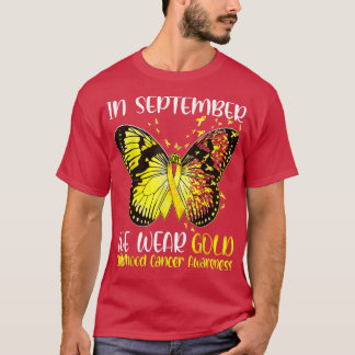 T-shirt En Septembre Nous Portons Le Papillon Or Enfance C