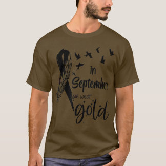 T-shirt En Septembre, Nous Portons Le Ruban Or Cancer De L