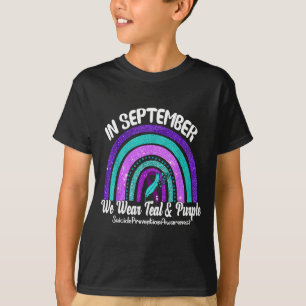 T-shirt En septembre, nous portons le ruban sarcelle et vi