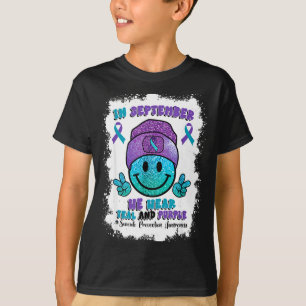 T-shirt En Septembre Nous Portons Le Ruban Sarcelle Violet