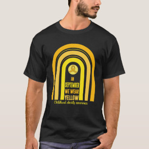 T-shirt En Septembre Nous Portons L'Obésité Jaune Enfance 