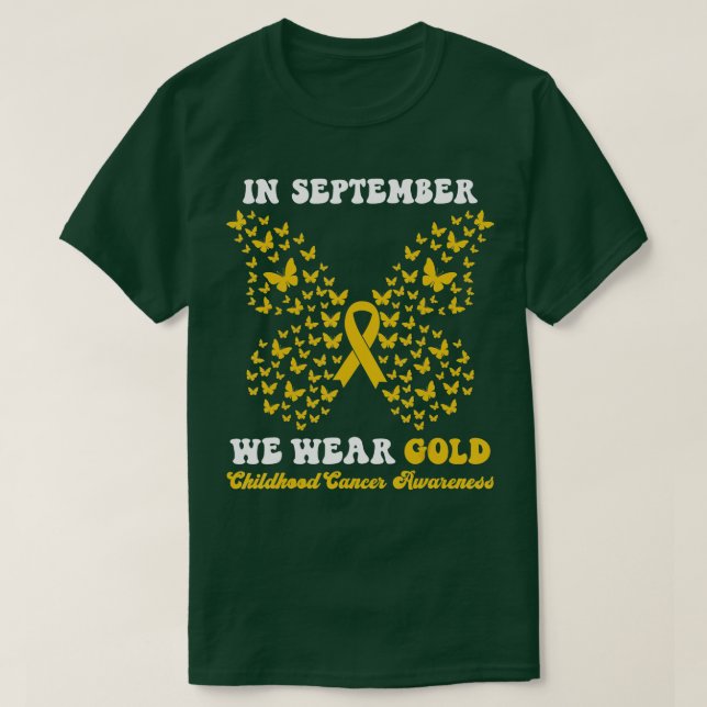 T-shirt En Septembre Nous Portons l'or Enfance Cancer Awar (Design devant)