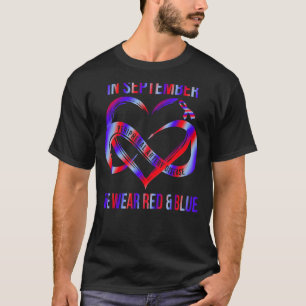 T-shirt En Septembre Nous Portons Rouge & Bleu Artère Péri