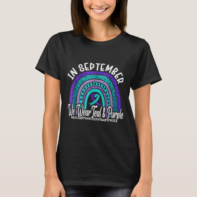 T-shirt En Septembre Nous Portons Turquoise &amp; Purple S (Devant)