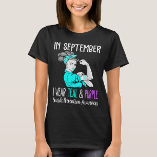 T-shirt En Septembre Nous Portons Turquoise Et Violet Suic