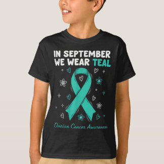 T-shirt En Septembre Nous Portons Turquoise Pour Le Cancer
