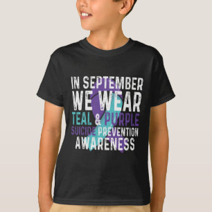 T-shirt En Septembre Nous Portons Turquoise Violet Suicide