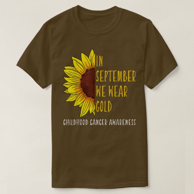 T-shirt En Septembre Porter Gold Enfhood Cancer Sensibilis (Design devant)
