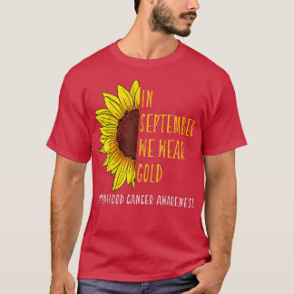 T-shirt En Septembre Porter Gold Enfhood Cancer Sensibilis