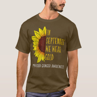 T-shirt En Septembre Porter Gold Enfhood Cancer Sensibilis