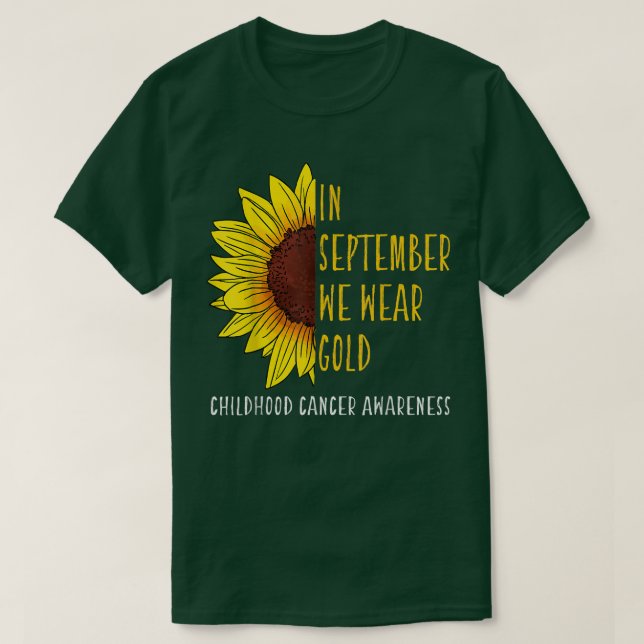 T-shirt En Septembre Porter Gold Enfhood Cancer Sensibilis (Design devant)