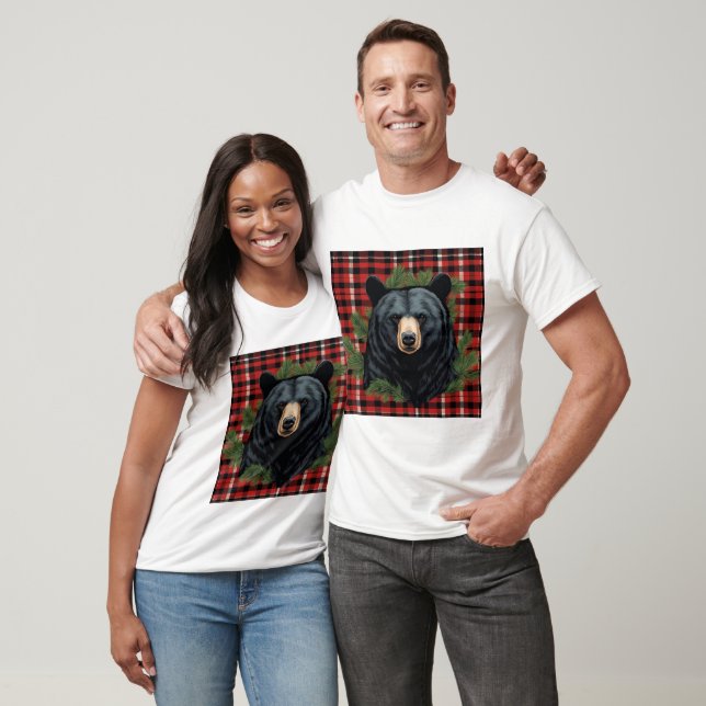 T-shirt en silhouette de l'ours noir (Unisexe)
