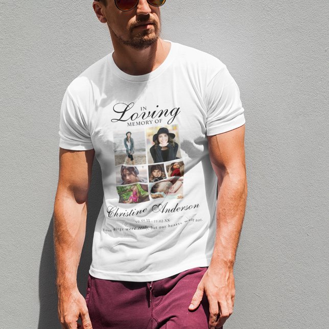 T-shirt En Souvenir Affectueux | Mémorial de Collage de Ph (Créateur téléchargé)