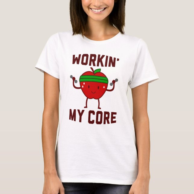 T-shirt En travaillant mon Apple creusez (Devant)