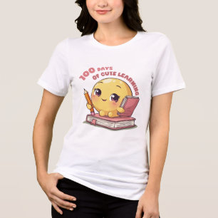 T-shirt En Tri-matière 100 jours d'apprentissage mignon Tee