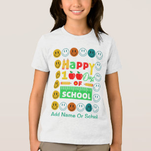 T-shirt En Tri-matière 100e jour de l'école mignon sourire visage