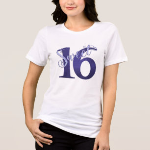 T-shirt En Tri-matière 16 ans Aquarelle blanc chic et violet violet