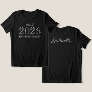T-shirt En Tri-matière 2022 Élégant Noir et Gris Personnalisé Diplômé