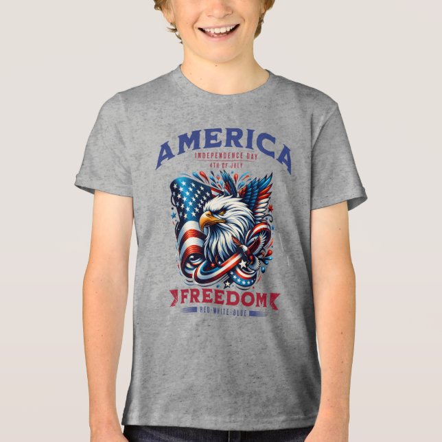 T-shirt En Tri-matière 4 juillet American Eagle Sublimation-61901 (Recto)