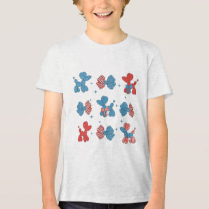 T-shirt En Tri-matière 4 juillet Ballotte Chien & amp; Bows Patriotic Ind