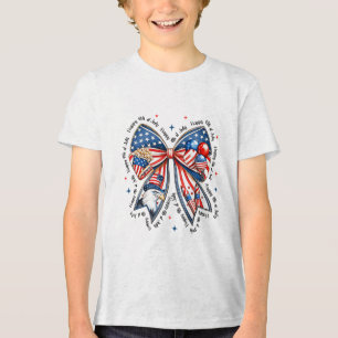 T-shirt En Tri-matière 4 juillet Coquette Bow Usa Patriotic Happy 4th O