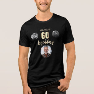 T-shirt En Tri-matière 60 & Légendaire 3 Photos Or 60e Anniversaire