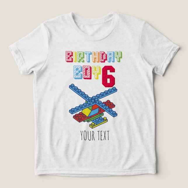 T-shirt En Tri-matière 6 ans | Bâtiment Bâtiment Anniversaire personnalis (Design Recto)